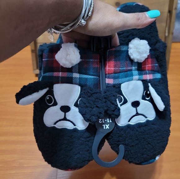 Frenchie BullDog Black Cozy Memory Foam Slippers - Picture 3 of 5